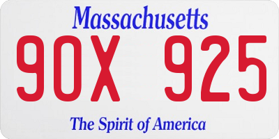 MA license plate 9OX925