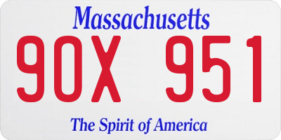 MA license plate 9OX951