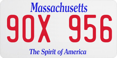MA license plate 9OX956