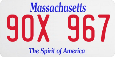 MA license plate 9OX967