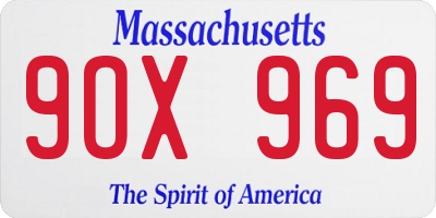 MA license plate 9OX969