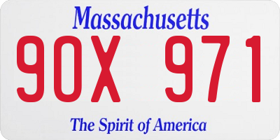 MA license plate 9OX971