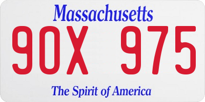 MA license plate 9OX975