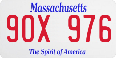 MA license plate 9OX976