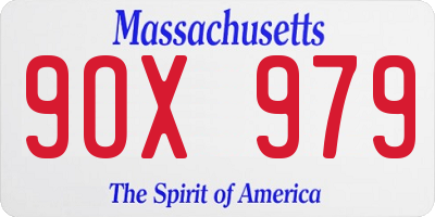 MA license plate 9OX979