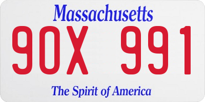 MA license plate 9OX991