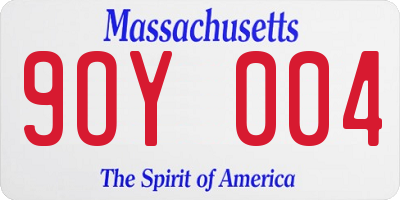 MA license plate 9OY004