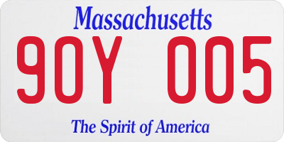 MA license plate 9OY005