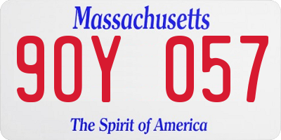 MA license plate 9OY057