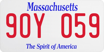 MA license plate 9OY059