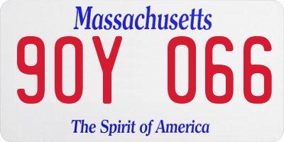 MA license plate 9OY066