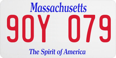 MA license plate 9OY079