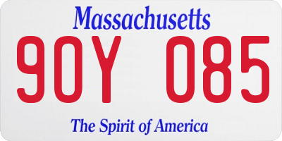 MA license plate 9OY085