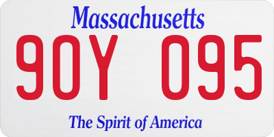 MA license plate 9OY095
