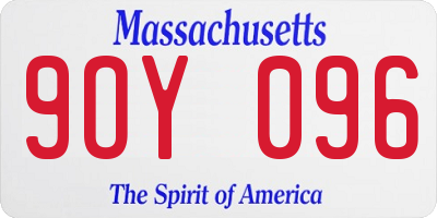 MA license plate 9OY096