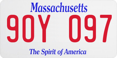 MA license plate 9OY097
