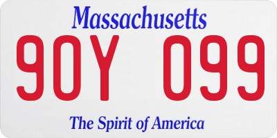 MA license plate 9OY099