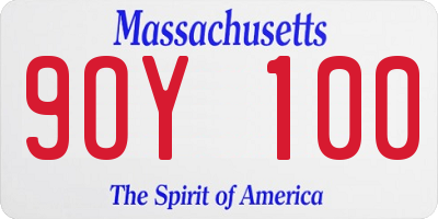MA license plate 9OY100