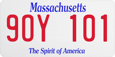 MA license plate 9OY101