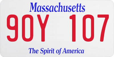 MA license plate 9OY107