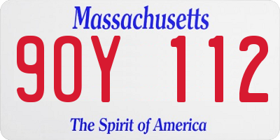 MA license plate 9OY112