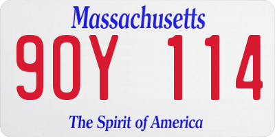 MA license plate 9OY114