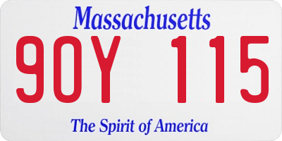 MA license plate 9OY115