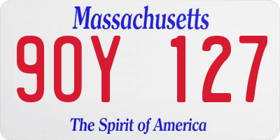 MA license plate 9OY127