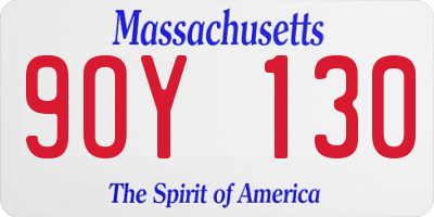 MA license plate 9OY130