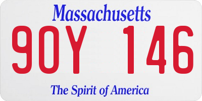 MA license plate 9OY146