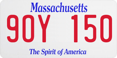 MA license plate 9OY150