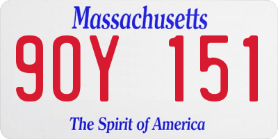MA license plate 9OY151