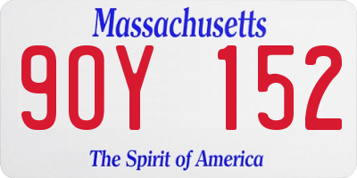 MA license plate 9OY152