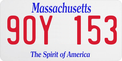 MA license plate 9OY153