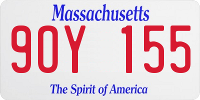 MA license plate 9OY155