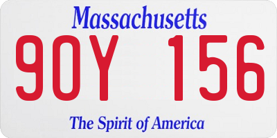 MA license plate 9OY156