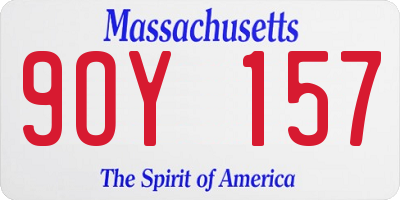 MA license plate 9OY157