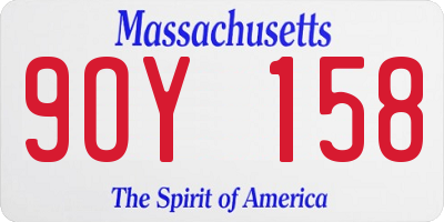 MA license plate 9OY158