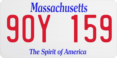 MA license plate 9OY159