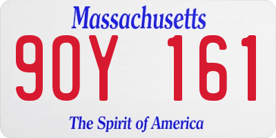 MA license plate 9OY161