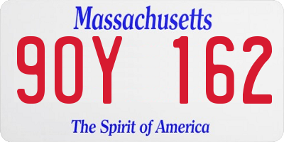MA license plate 9OY162