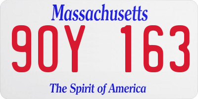 MA license plate 9OY163