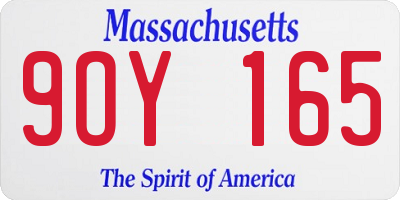 MA license plate 9OY165
