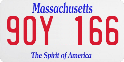 MA license plate 9OY166