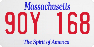 MA license plate 9OY168