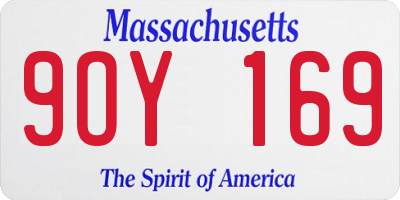 MA license plate 9OY169