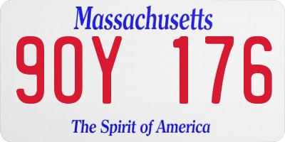 MA license plate 9OY176