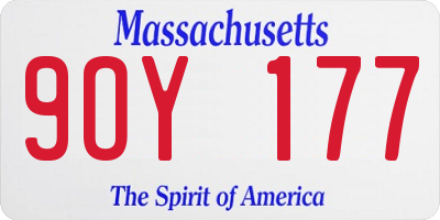 MA license plate 9OY177