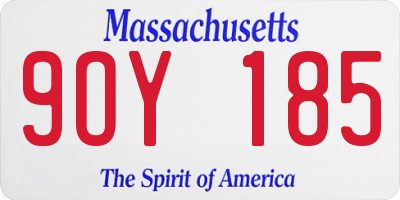 MA license plate 9OY185