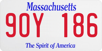 MA license plate 9OY186
